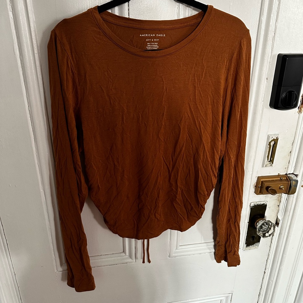 American Eagle Outfitters Rust Backless Longsleeve